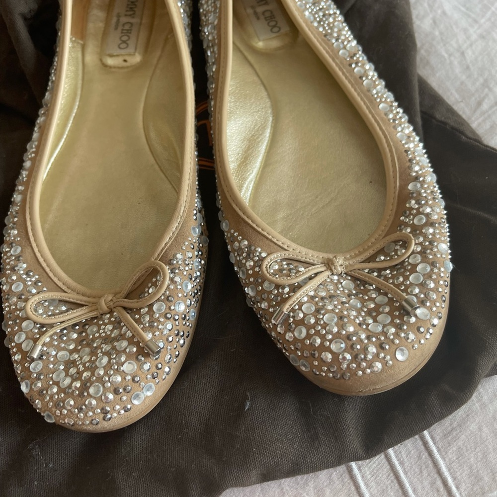 Jimmy Choo Rhinestone Flats - Picture 4 of 9